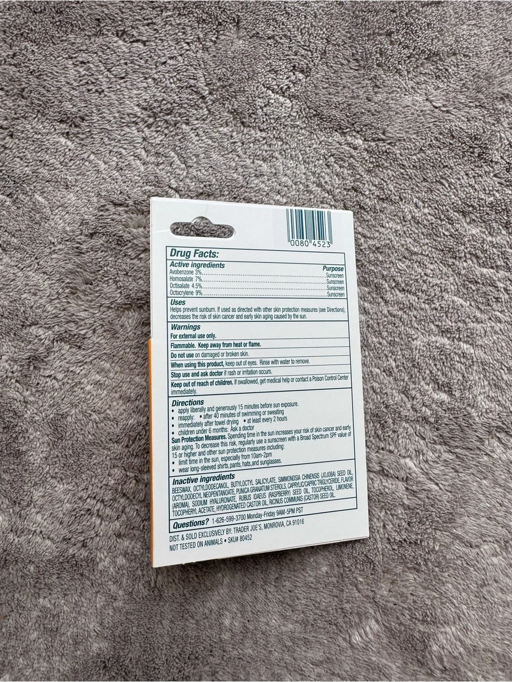 Trader Joe's SPF 30 Sunscreen Lip Balm - Citrus